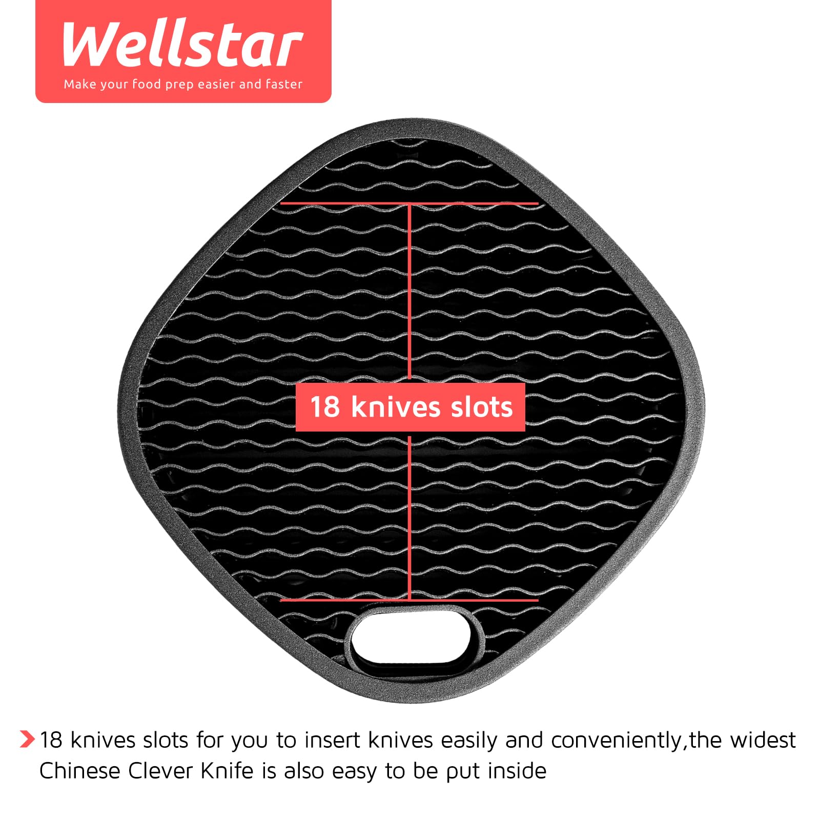 WELLSTAR portacuchillos universal desmontable facilita la limpieza y el secado