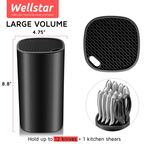 WELLSTAR portacuchillos universal, diseño estable con doble capa que mantiene los cuchillos separados y protegidos