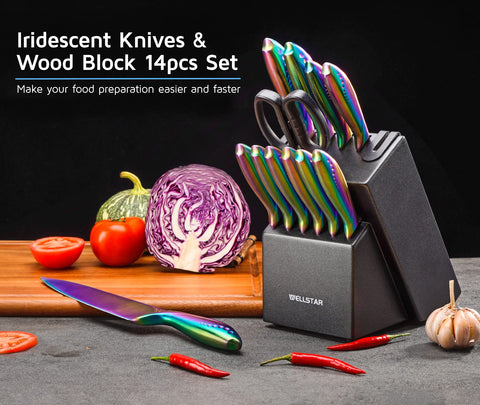 Cuchillo chef 8 pulgadas WELLSTAR Rainbow con filo preciso para cortes suaves