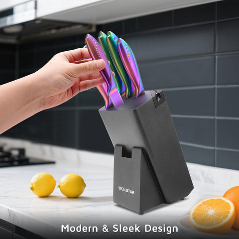 Cuchillo utilitario WELLSTAR arcoíris de 5 pulgadas, ideal para tareas diarias de cocina.