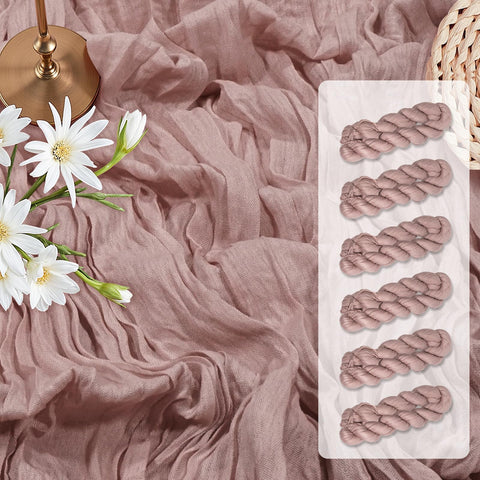 Mantel de gasa rosado de WELSDOMBTY, 10 ft para mesa elegante.