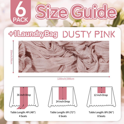 Mantel boho rosado de gasa ligero para mesas.