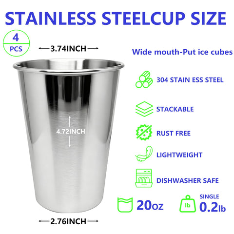Vaso pinta WELVRVIR en acero inoxidable, 20 oz libre de BPA para exteriores.