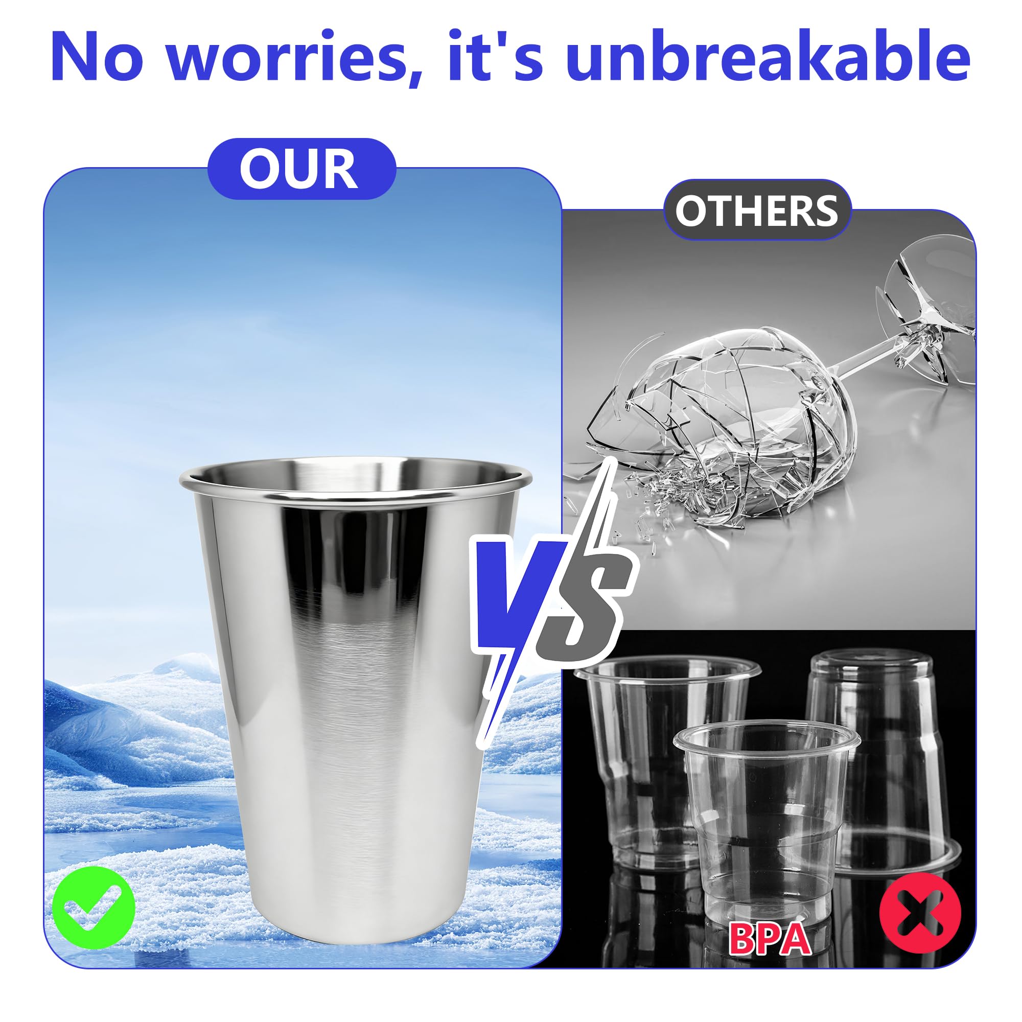 Vaso WELVRVIR de pinta, seguro para familias gracias a su material libre de BPA.