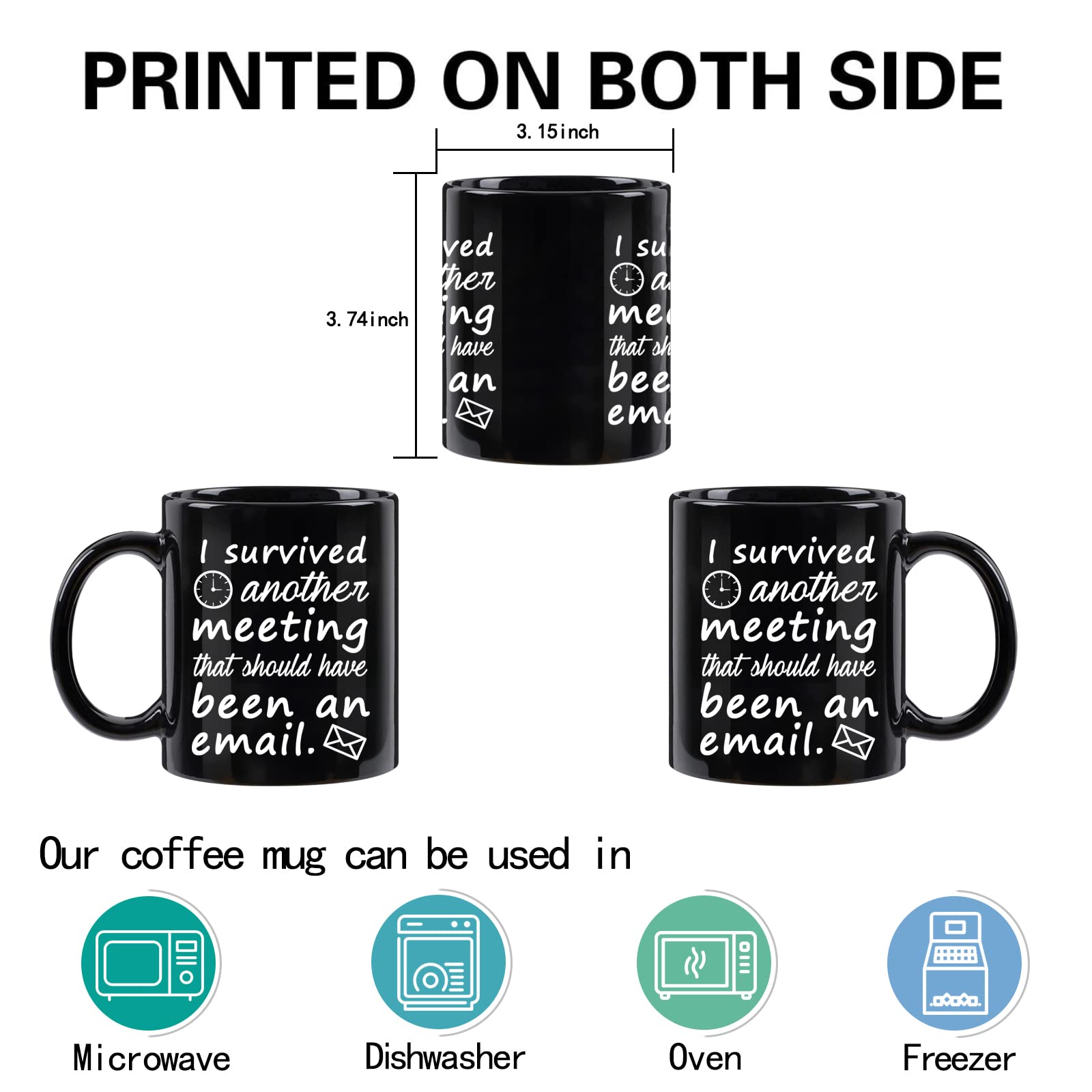 Taza Wenassy apta para microondas y lavavajillas, uso diario seguro.
