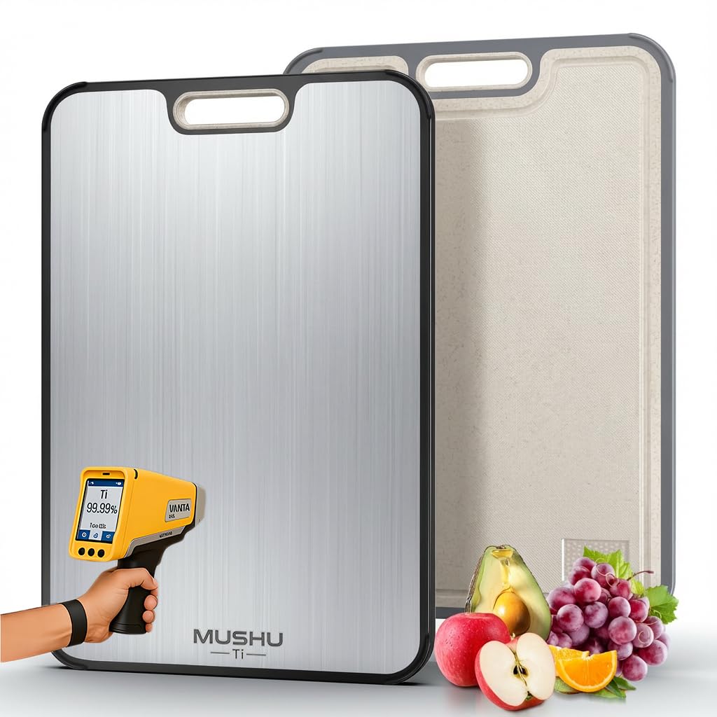 WENGTY tabla de titanio para frutas y verduras, superficie higiénica y fácil de usar.