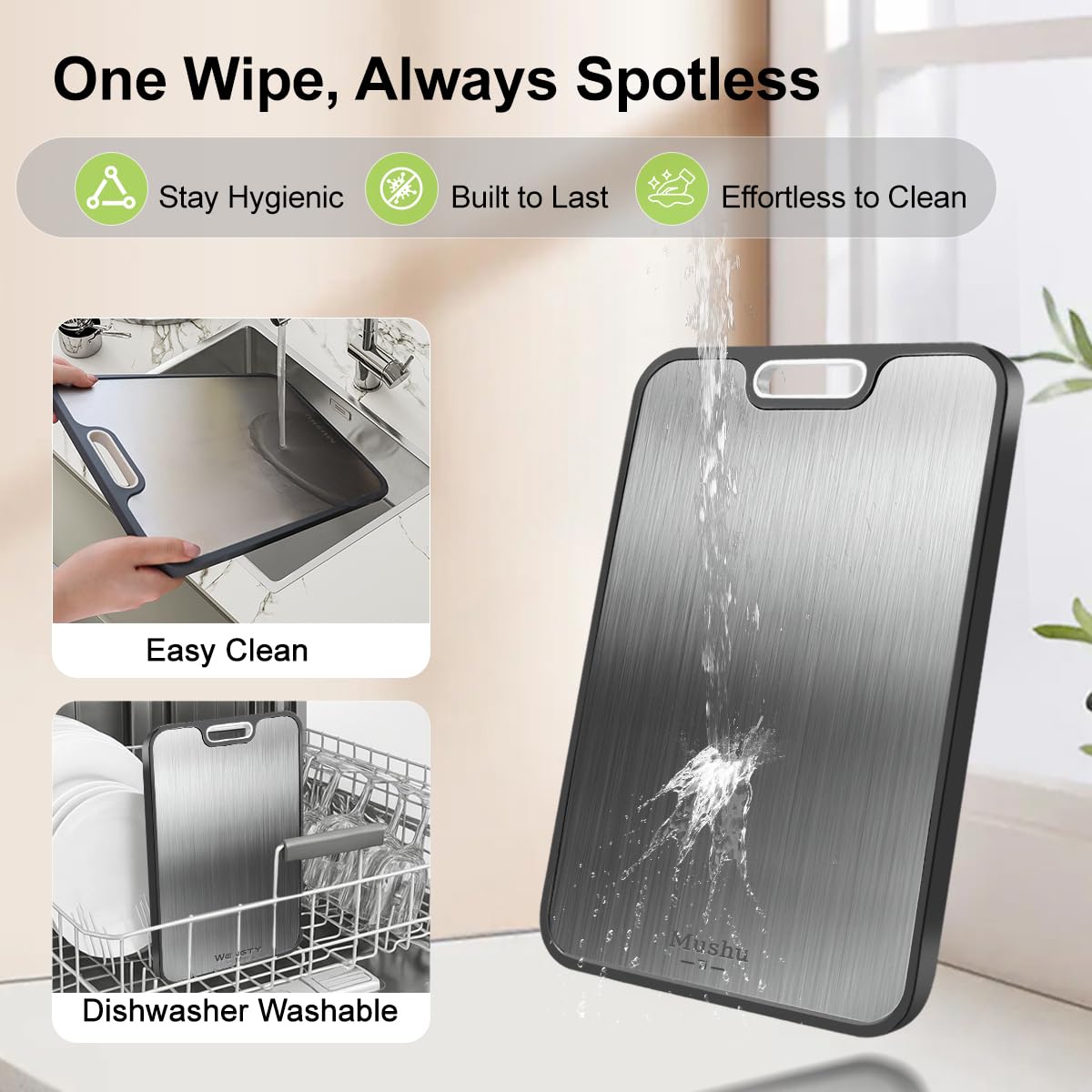 Fácil limpieza con WENGTY, apta para lavavajillas y enjuague rápido.