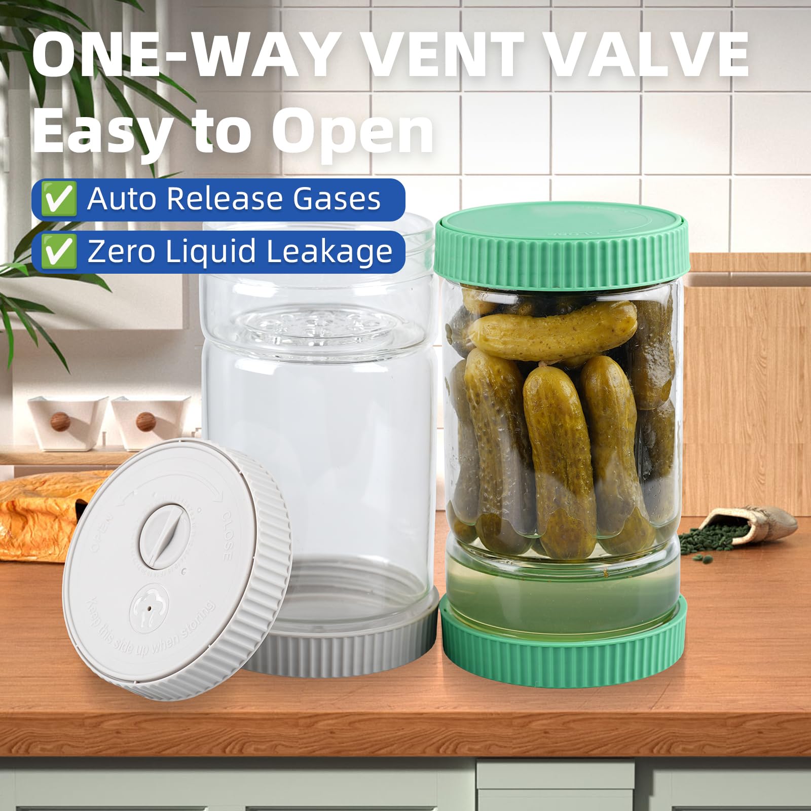Capacidad de 40 onzas Wenhhuaa, ideal para encurtidos en su jugo.