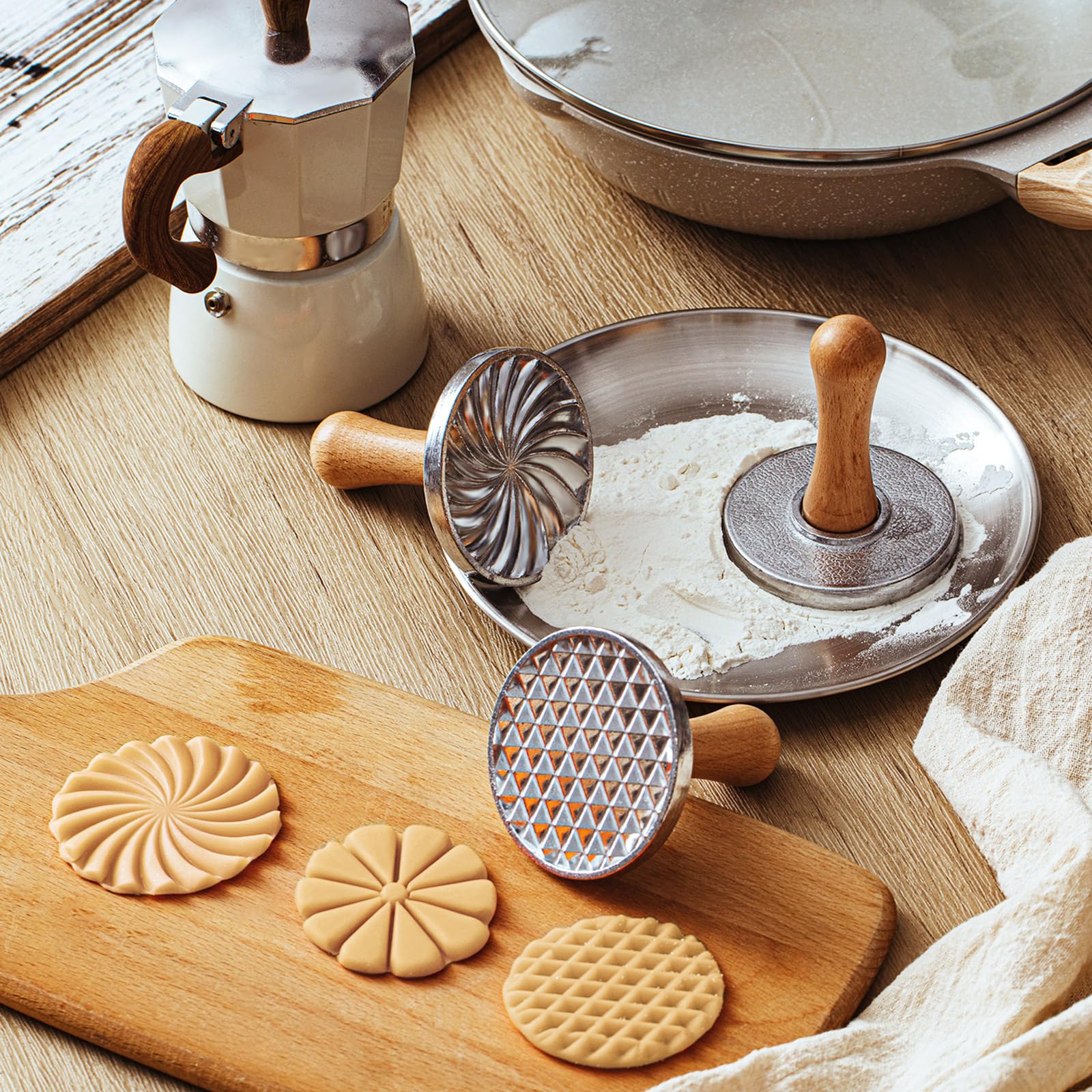 Wenqik sello galletas diamante embosado para galletas con relieve.
