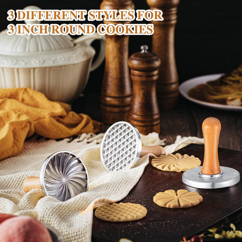 Wenqik sello galletas flor embosado, opciones decorativas.