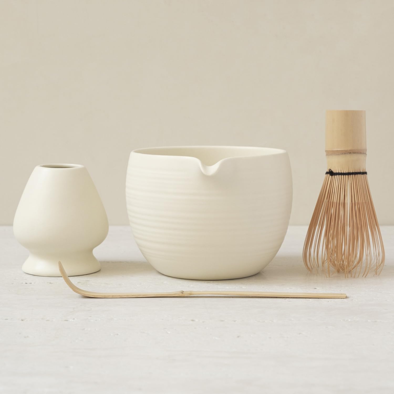 WENSHUO set de matcha con tazón cerámico de 600 ml para preparación suave