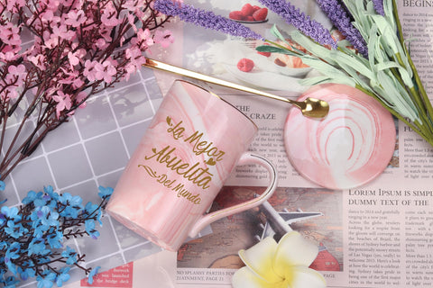 Taza con impresión dorada de WENSSY, detalle dorado, toque elegante para celebraciones.