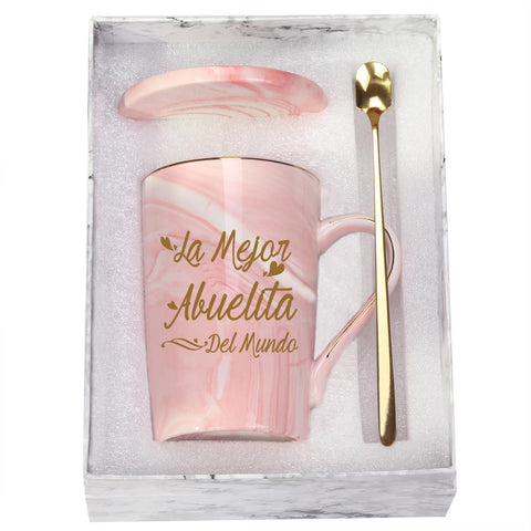 Taza de WENSSY La Mejor Abuelita Del Mundo, vista frontal, ideal para café matutino y momentos compartidos.