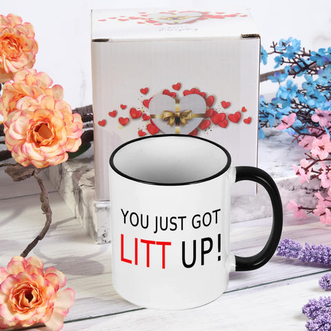 Taza WENSSY Louis Litt cerámica duradera resistente a uso diario.