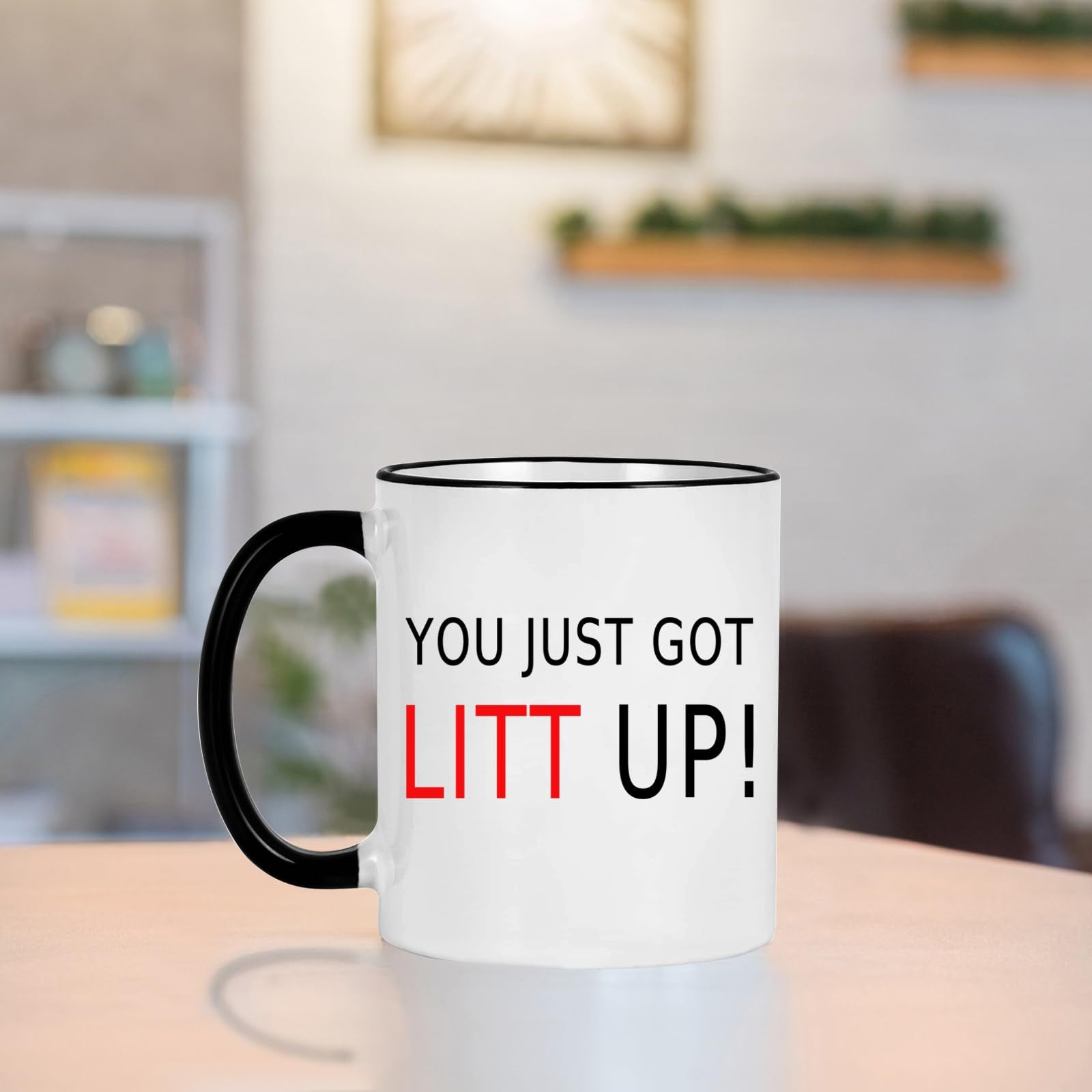 Taza WENSSY Louis Litt mango ergonómico para un agarre cómodo.