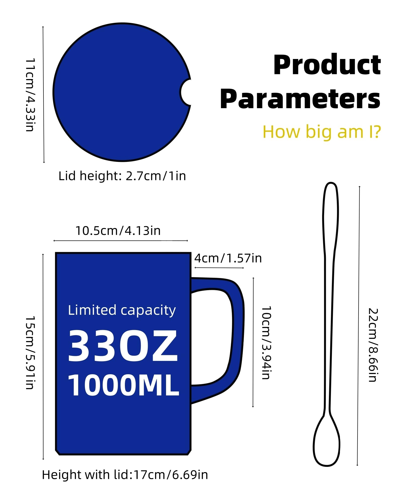 WEOPYCJ taza con asa amplia para mayor comodidad.