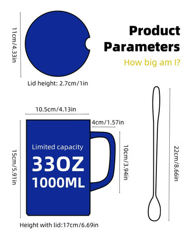 WEOPYCJ taza con asa amplia para mayor comodidad.