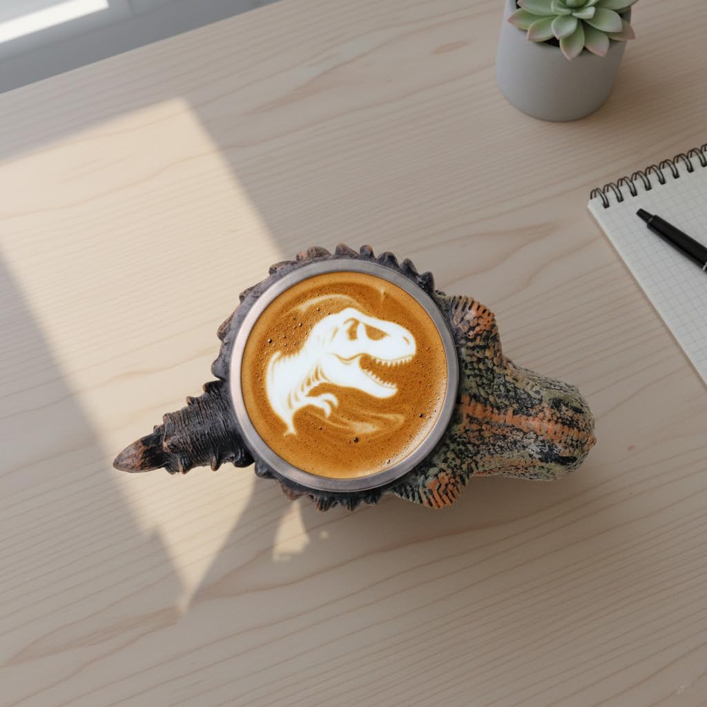 WEORGANIZE T‑Rex mug mango-ergonomico, cómodo de sostener al beber