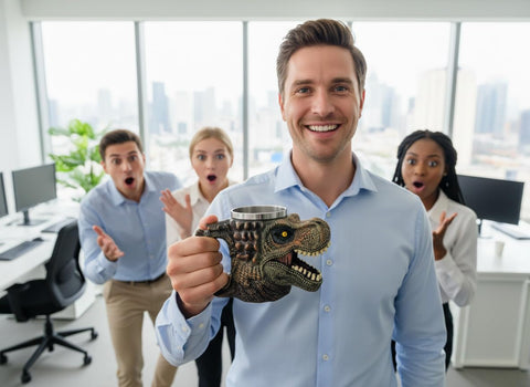 WEORGANIZE T‑Rex mug regalo-dino-unico, ideal para Navidad o cumpleaños
