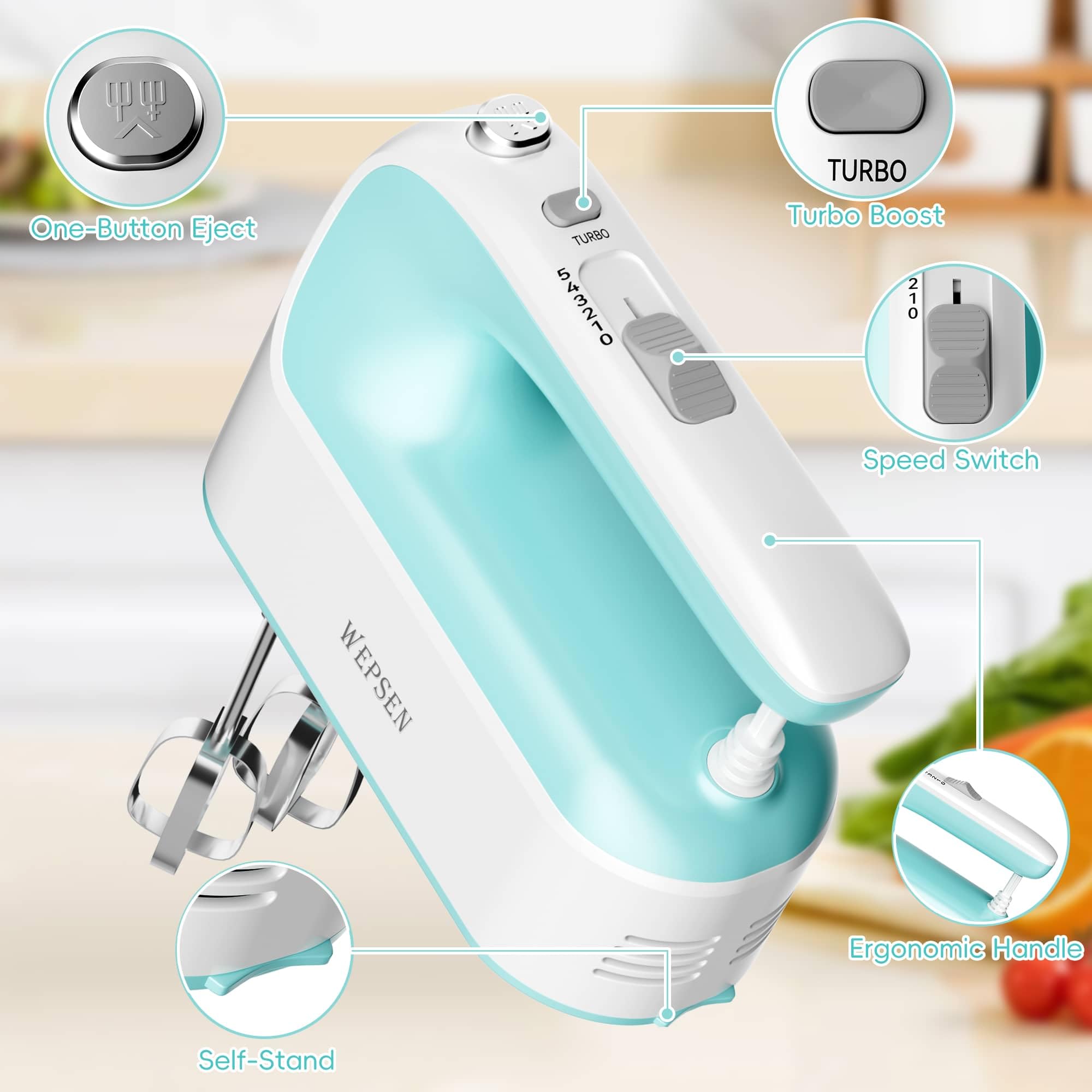 WEPSEN Batidora de mano potencia 380W para mezclas exigentes.