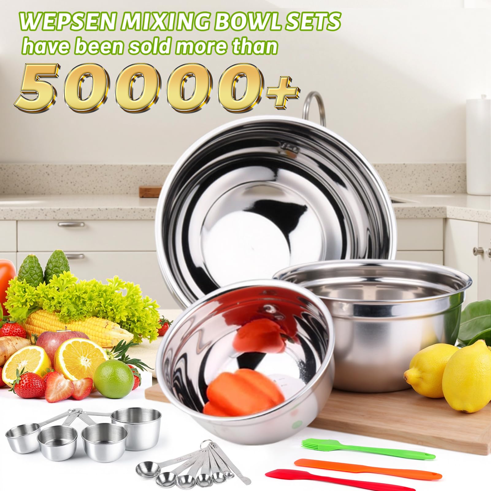 WEPSEN tazas y cucharas de medición, precisión para recetas.