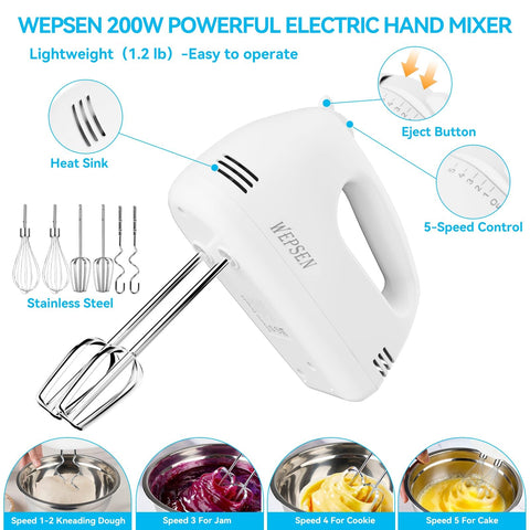 Tazón WEPSEN de 7 qt para batidos y masas grandes.