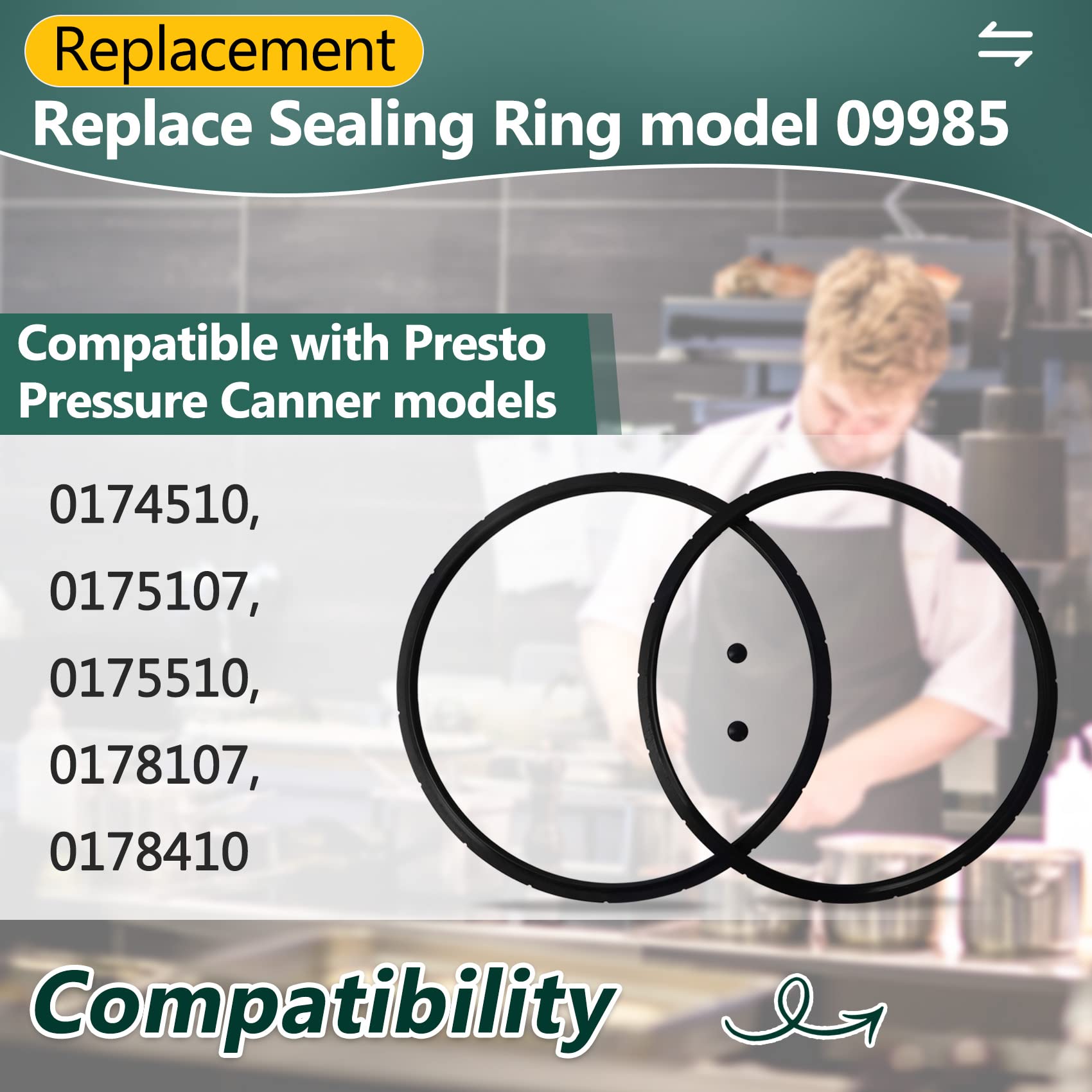 Werhoo anillo sellado 09985 para olla presión 23qt, rendimiento consistente.