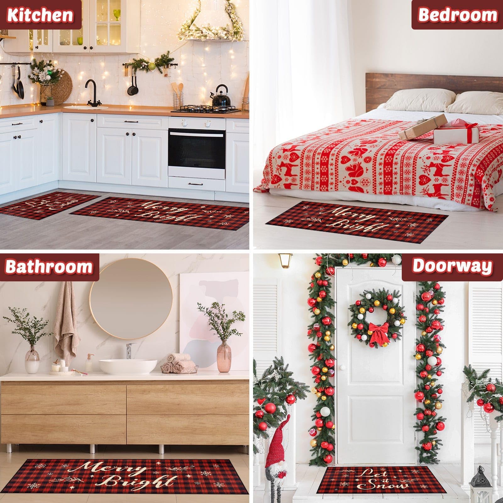 Alfombra WERNNSAI para uso múltiple, cocina, pasillo o dormitorio, mejora el ambiente.