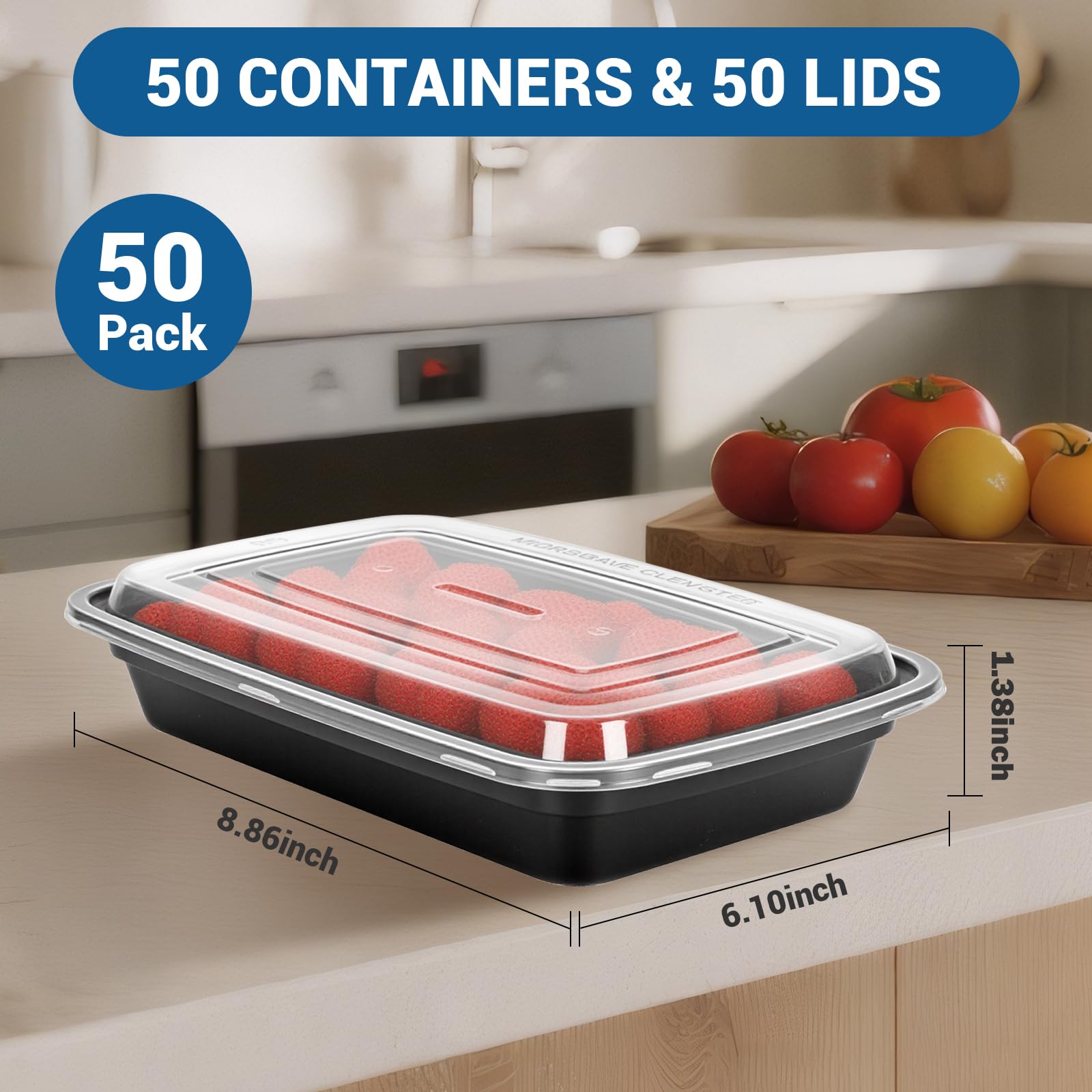 WESIRI caja bento 24oz, 1 compartimento, apilable para porciones diarias.