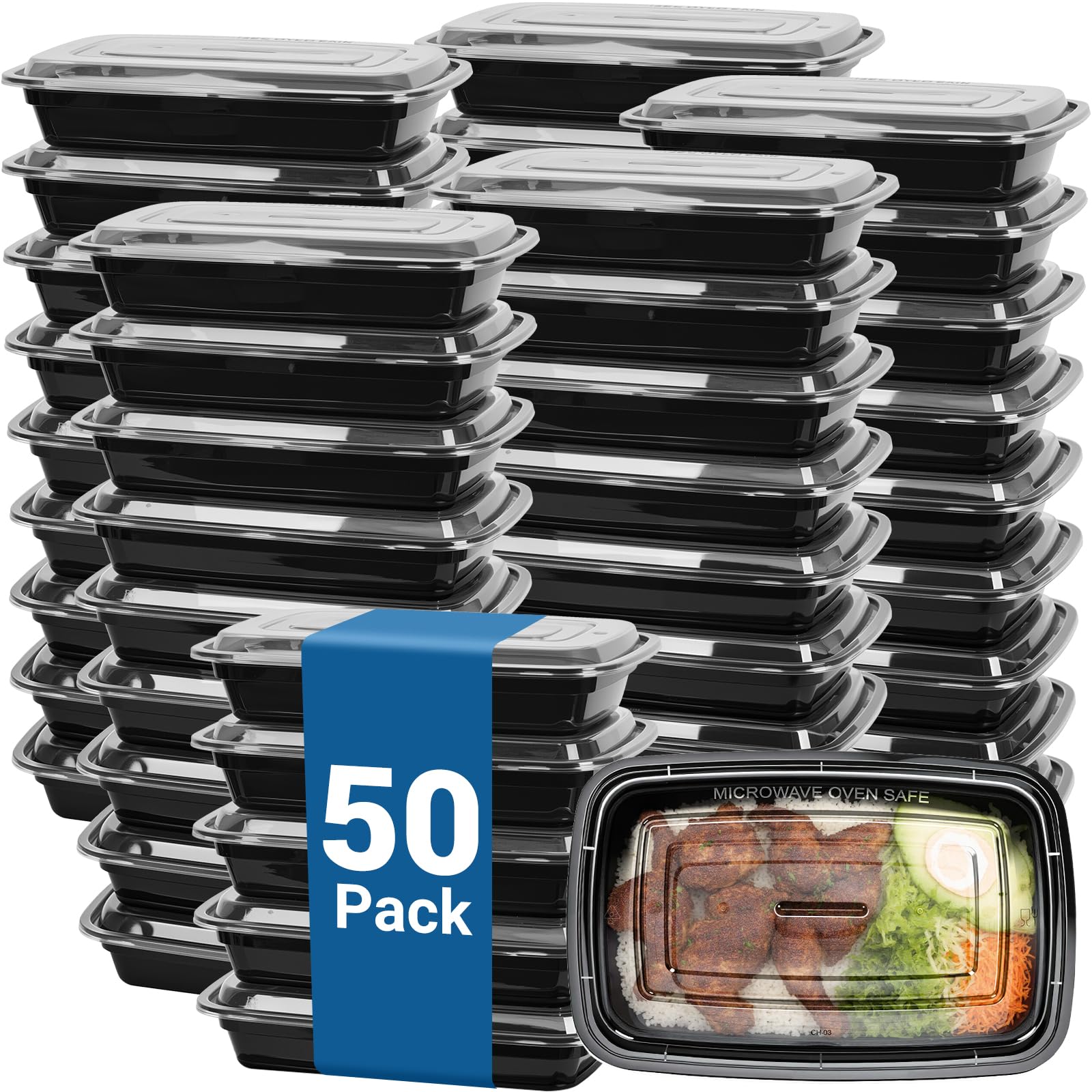 WESIRI contenedores de 24oz reutilizables, 50 unidades, aptos para llevar la comida.