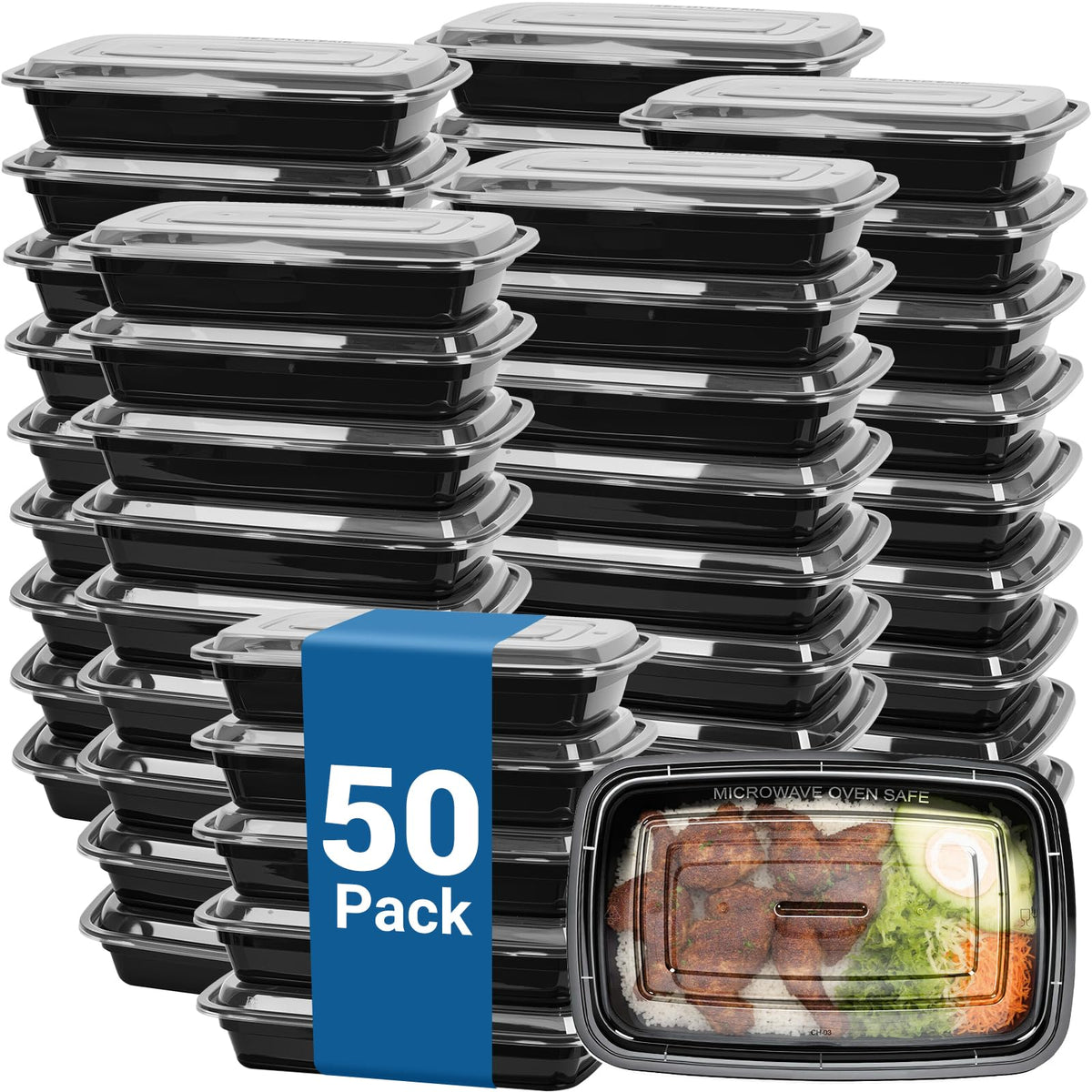 WESIRI contenedores de 24oz reutilizables, 50 unidades, aptos para llevar la comida.