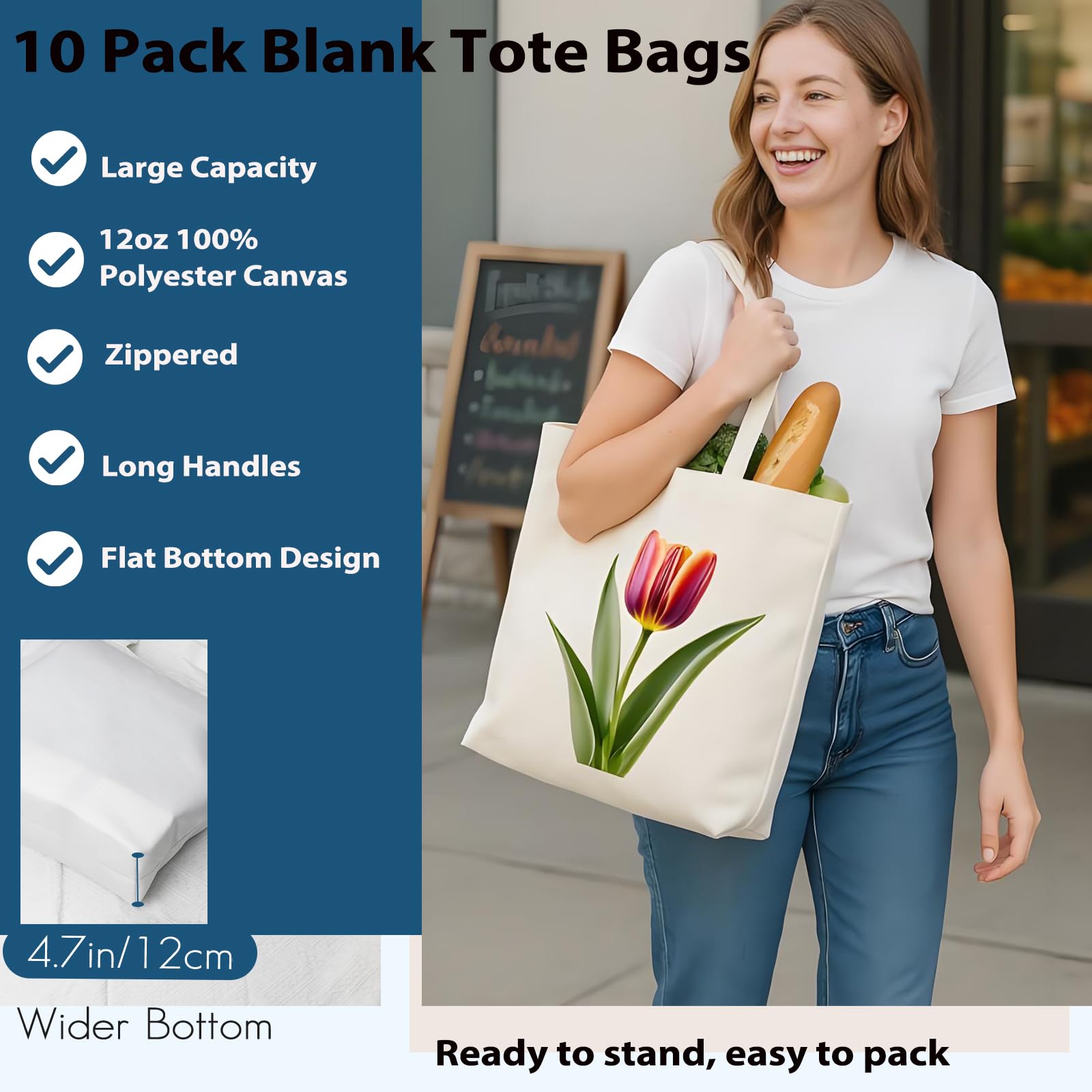WeStar bolsa tote de 50 libras, resistente para compras y proyectos