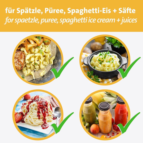 Westmark Spaetzle Mango Tres Ranuras Frontales ofrece agarre seguro.