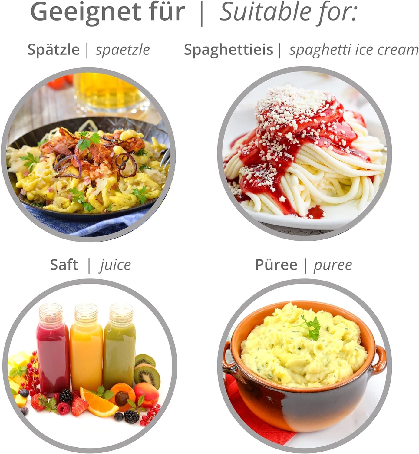 Westmark Spätzlechef: botones de soporte para fijación estable.