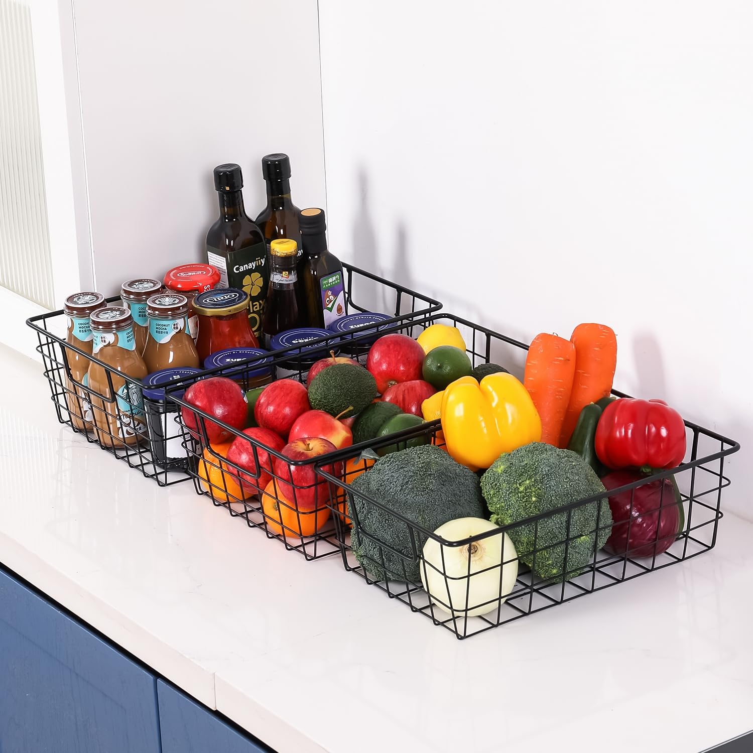 Wetheny cesta organizadora de cocina para frutas y verduras en la encimera