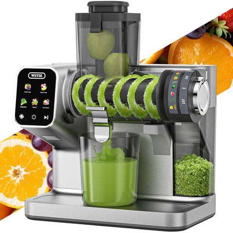 WETIE extractor de jugos con panel táctil para uso cómodo.
