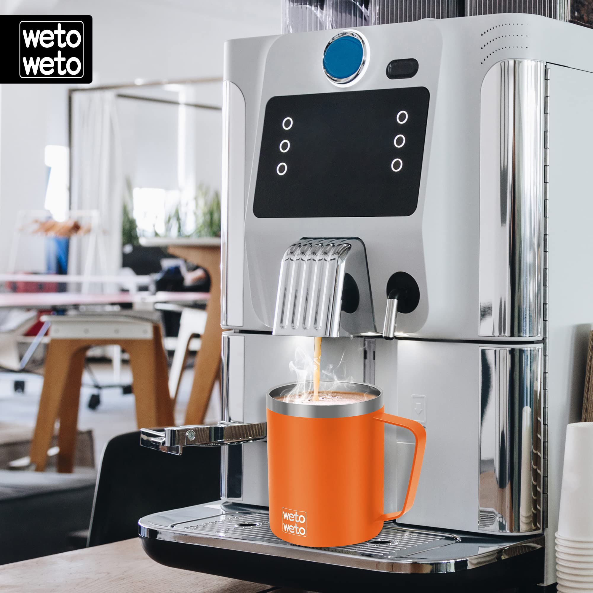 Taza WETOWETO con asa ergonómica, cómoda para casa o viaje