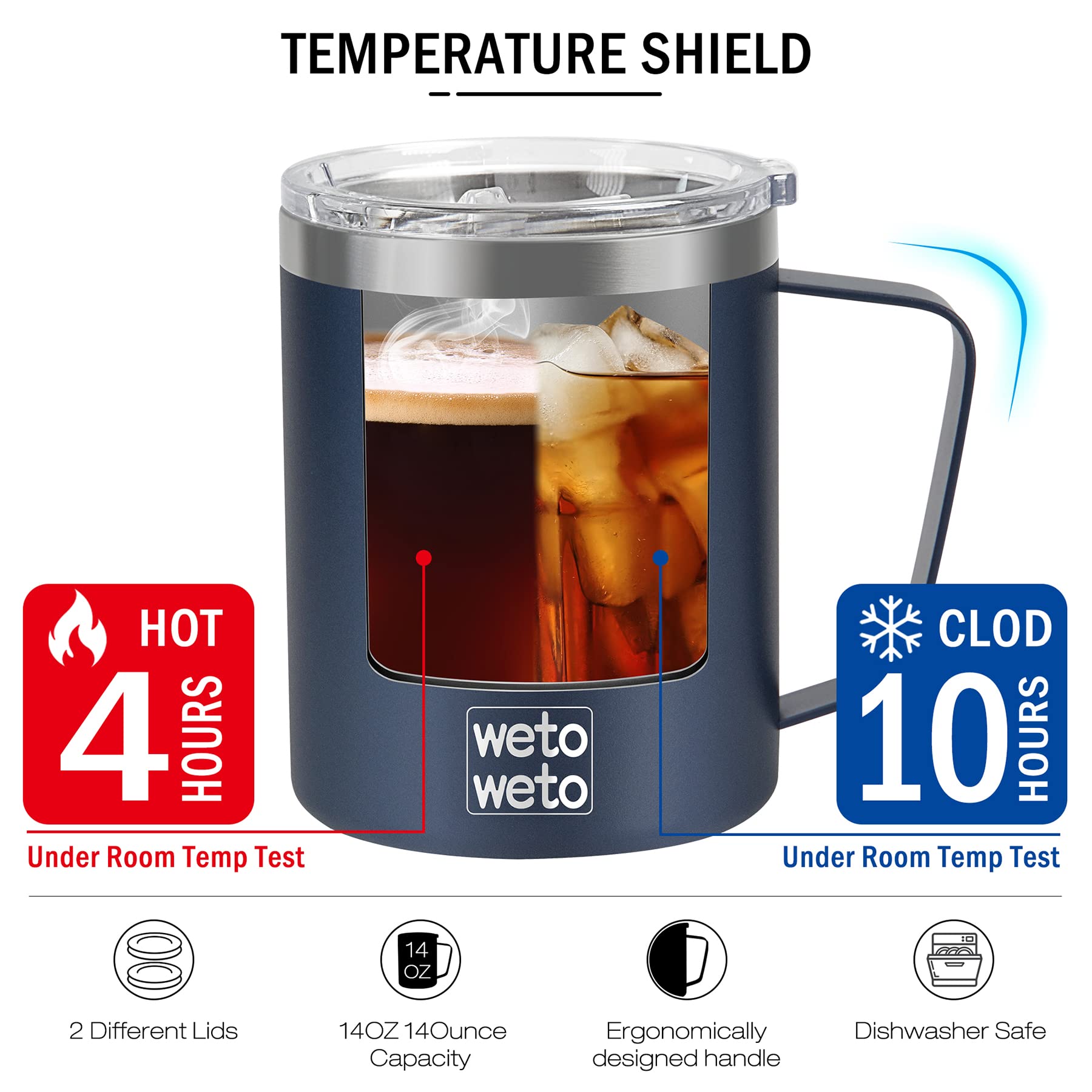 Wetoweto taza con tapa pajita plegable ofrece versatilidad para beber.