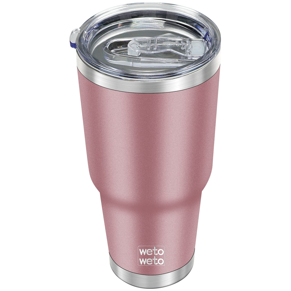 Vaso térmico WETOWETO 30 onzas rosado, ideal para café caliente y bebidas frías.