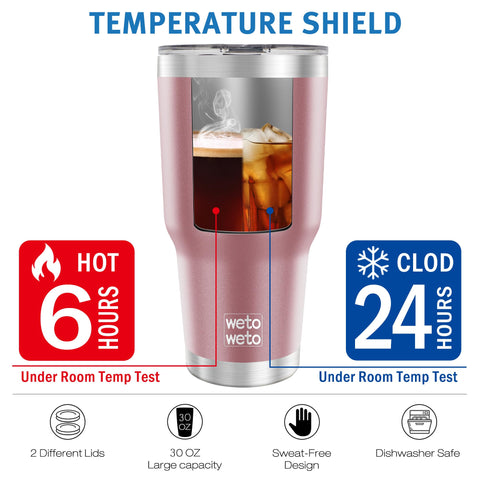 Vaso WETOWETO 30 onzas, compatible con portavasos de coche.