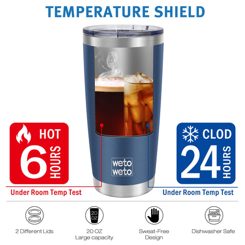 Vaso WETOWETO compatible con portavasos de coche para viajes diarios.