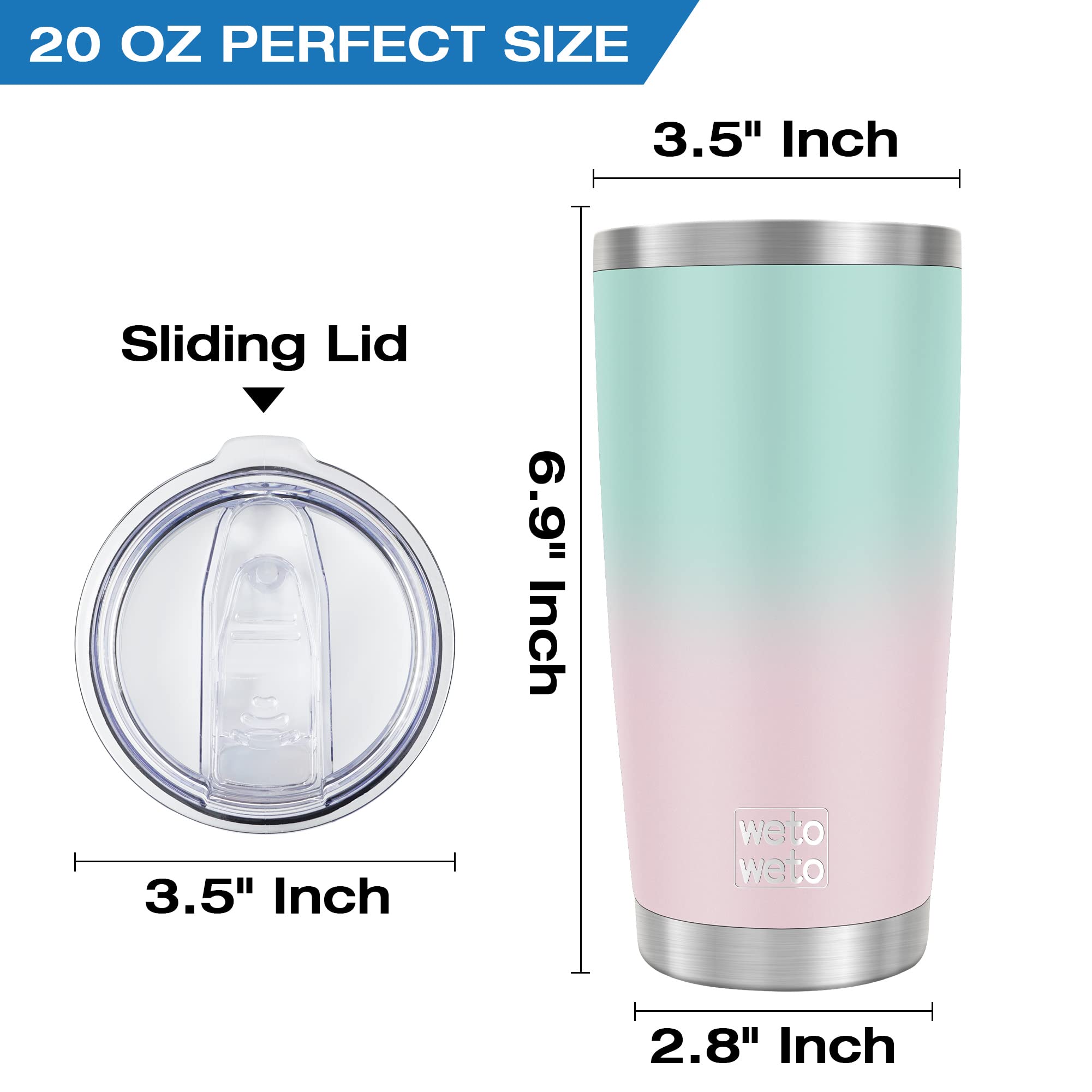 Vaso Wetoweto acero inoxidable 304, duradero para cualquier situación.