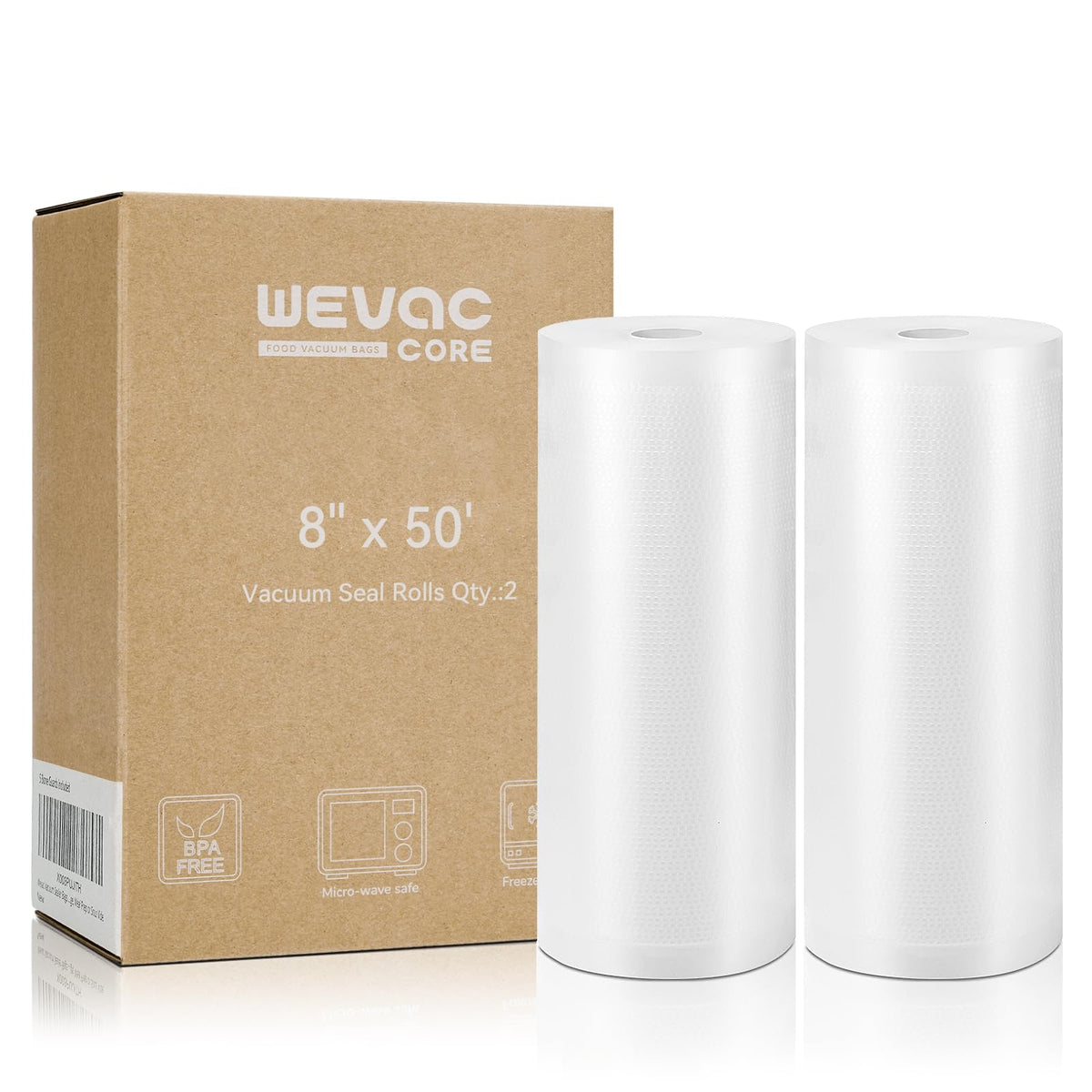 Wevac bolsas envasado 8x50 con canales en relieve para mayor succión