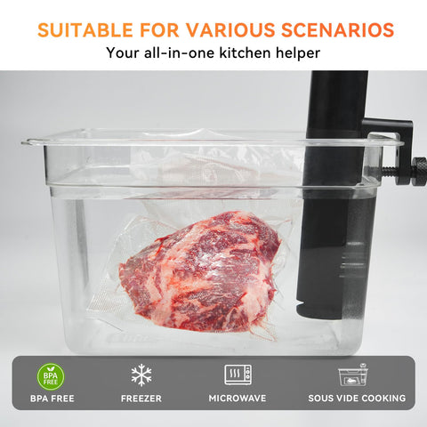 Wevac bolsas aptas para microondas y almacenamiento seguro.