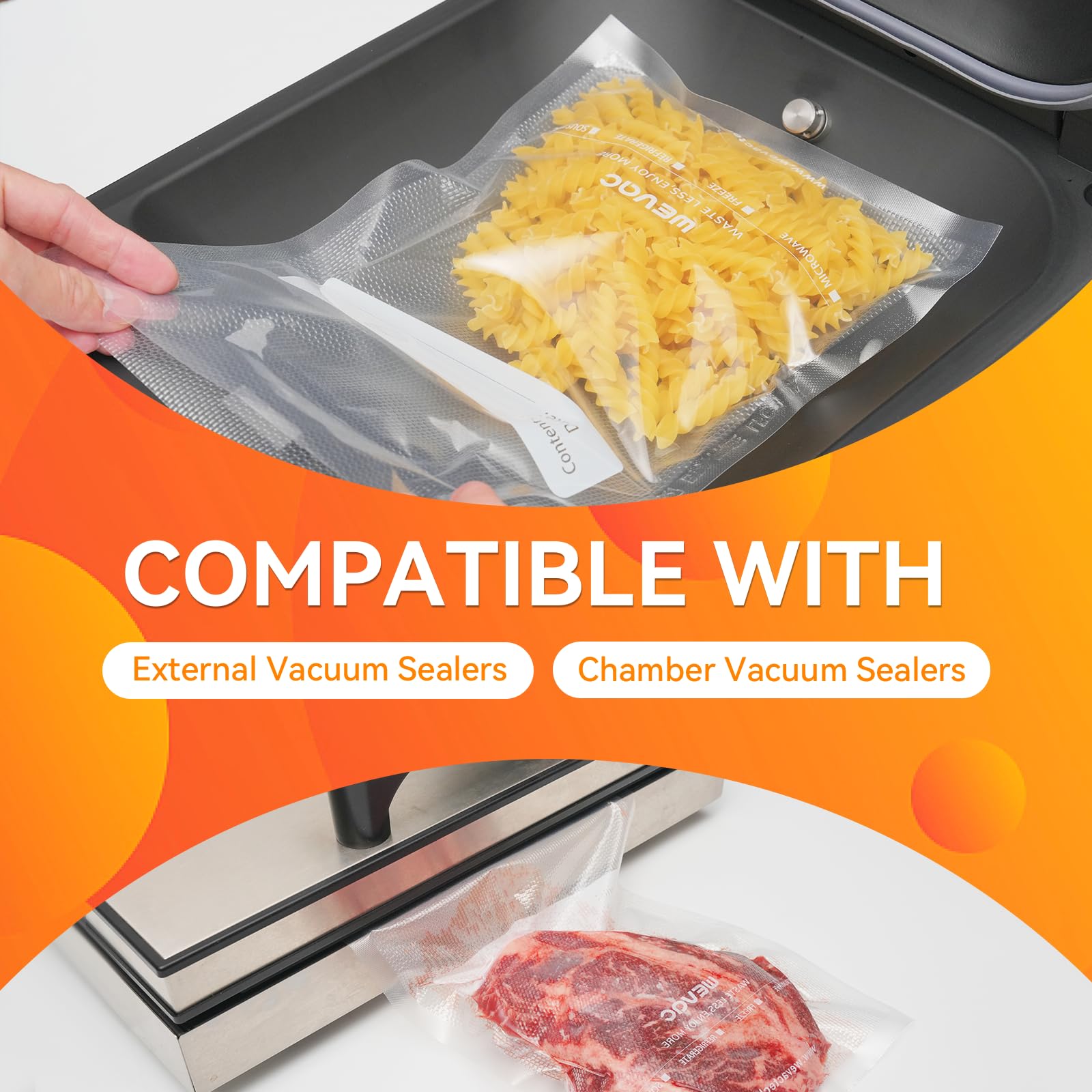 Wevac bolsas para congelación y sous vide 6x10, conservación eficiente.