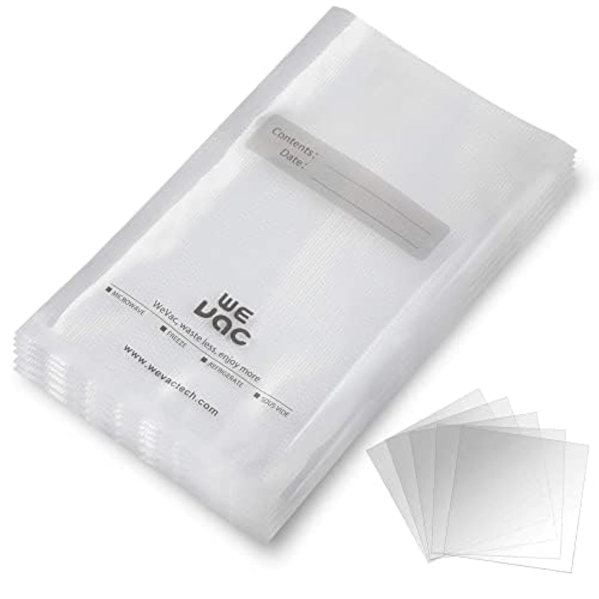 Wevac bolsas de sellado al vacío 8x12 para almacenamiento de alimentos