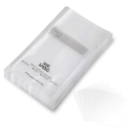 Bolsas Wevac 6x10 para almacenamiento prolongado de alimentos con frescura.