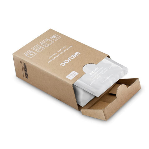 Wevac bolsas de sellado al vacío 6x10 dentro de caja para facilitar almacenamiento.