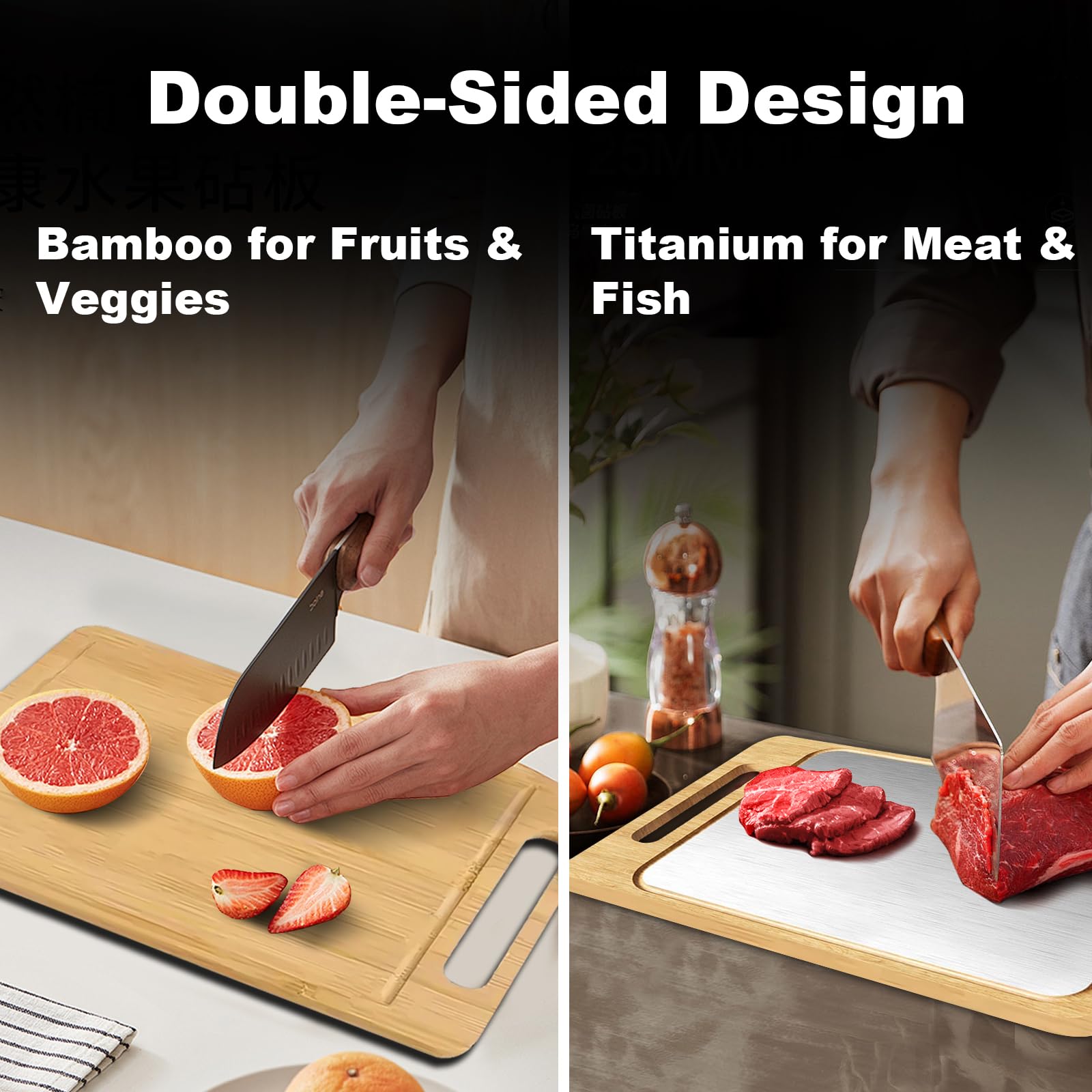 WEVYHFS SPORTS lado de bambú exterior, superficie cálida para pan y fruta.