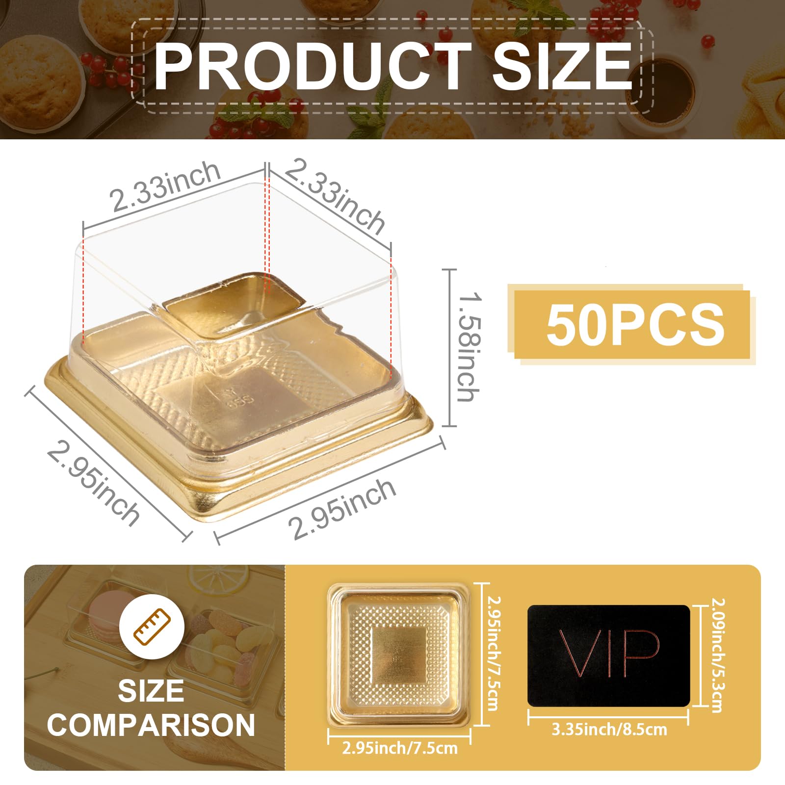 Tapa transparente para caja mini magdalenas de wexpw muestra el interior